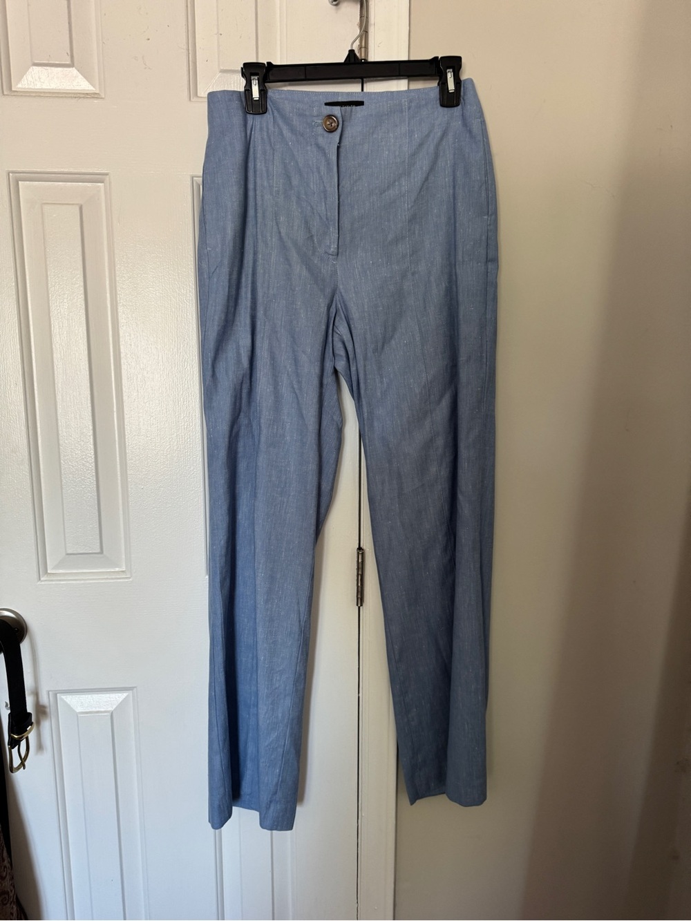 Ann Taylor Light Blue linen blend Wide Leg trouser Pants